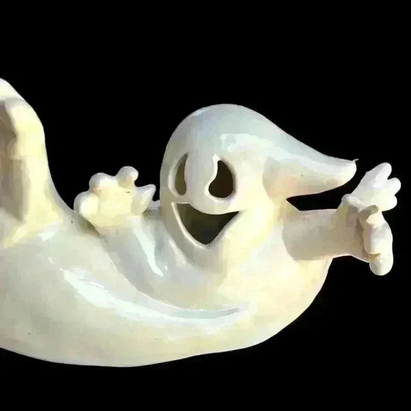 Vintage Ceramic Huddle Party Pile Off Ghosts Halloween light (included) up bowl - Picture 10 of 16